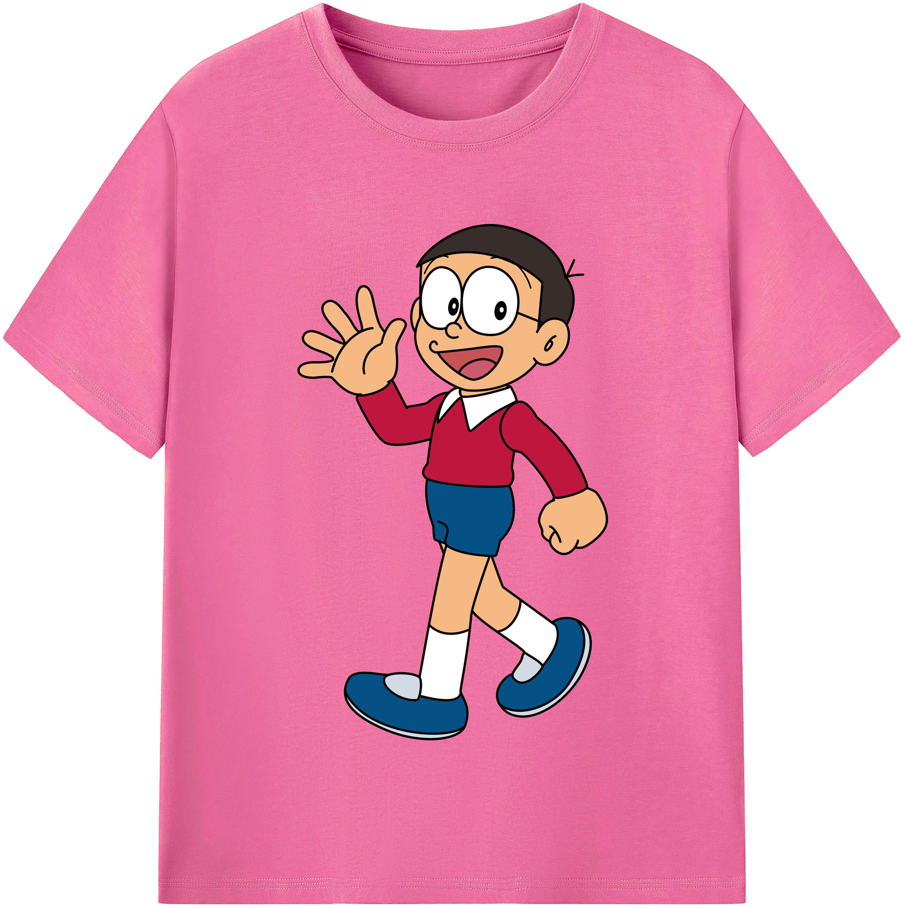 （画像用） ドラえもん 野比 のび太 Doraemon Nobita Nobi レディースカジュアルプリントTシャツ（綿100％）